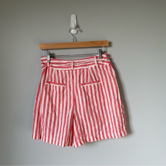 Boden 100% Linen striped Pink and White Women's Shorts Size 6 - Picture 2 of 7